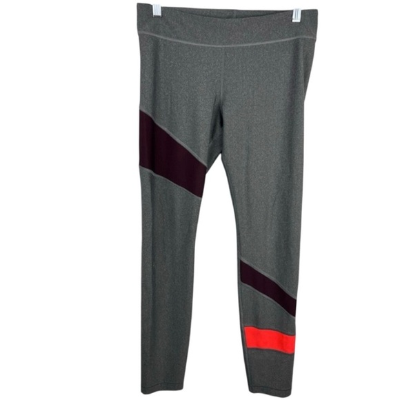 Under Armour HeatGear Gray Compression Leggings, Colorblock Panels, Large - Picture 1 of 10